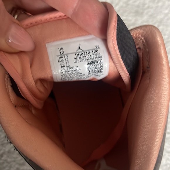 peach black and white jordans